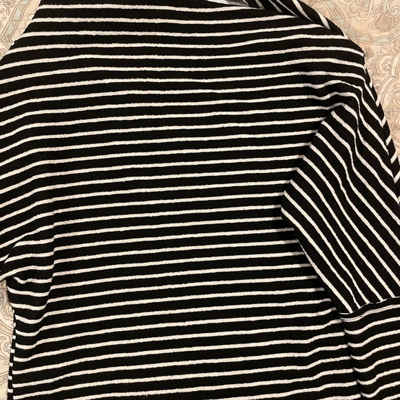 HYFVE Black and White Striped Off the Shoulder Boatneck Top - Picture 3 of 8